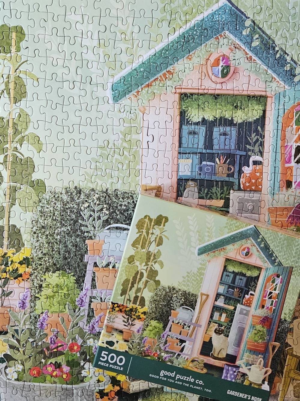 Good Puzzle Co. 500-Piece Gardener's Nook Puzzle - Galison - Picture 3 of 4